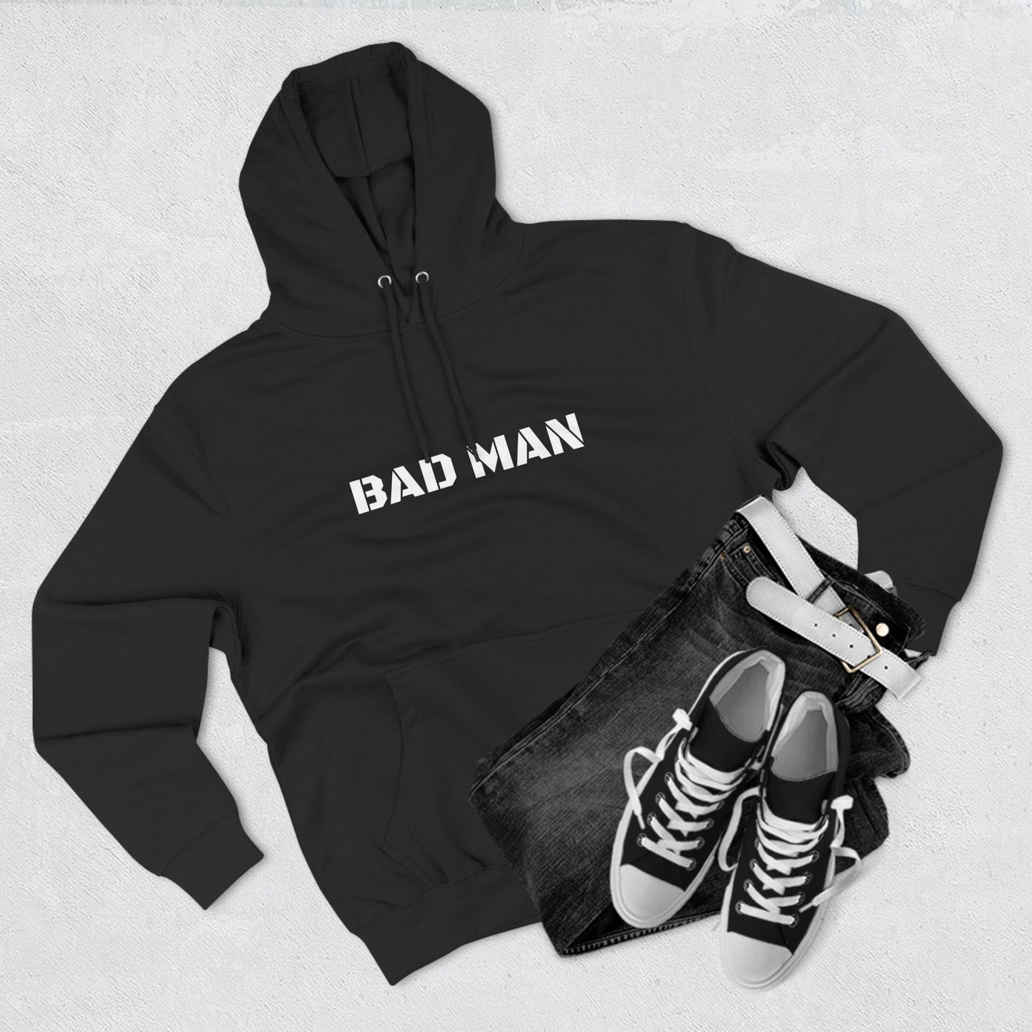 BAD MAN Three-Panel Fleece Hoodie