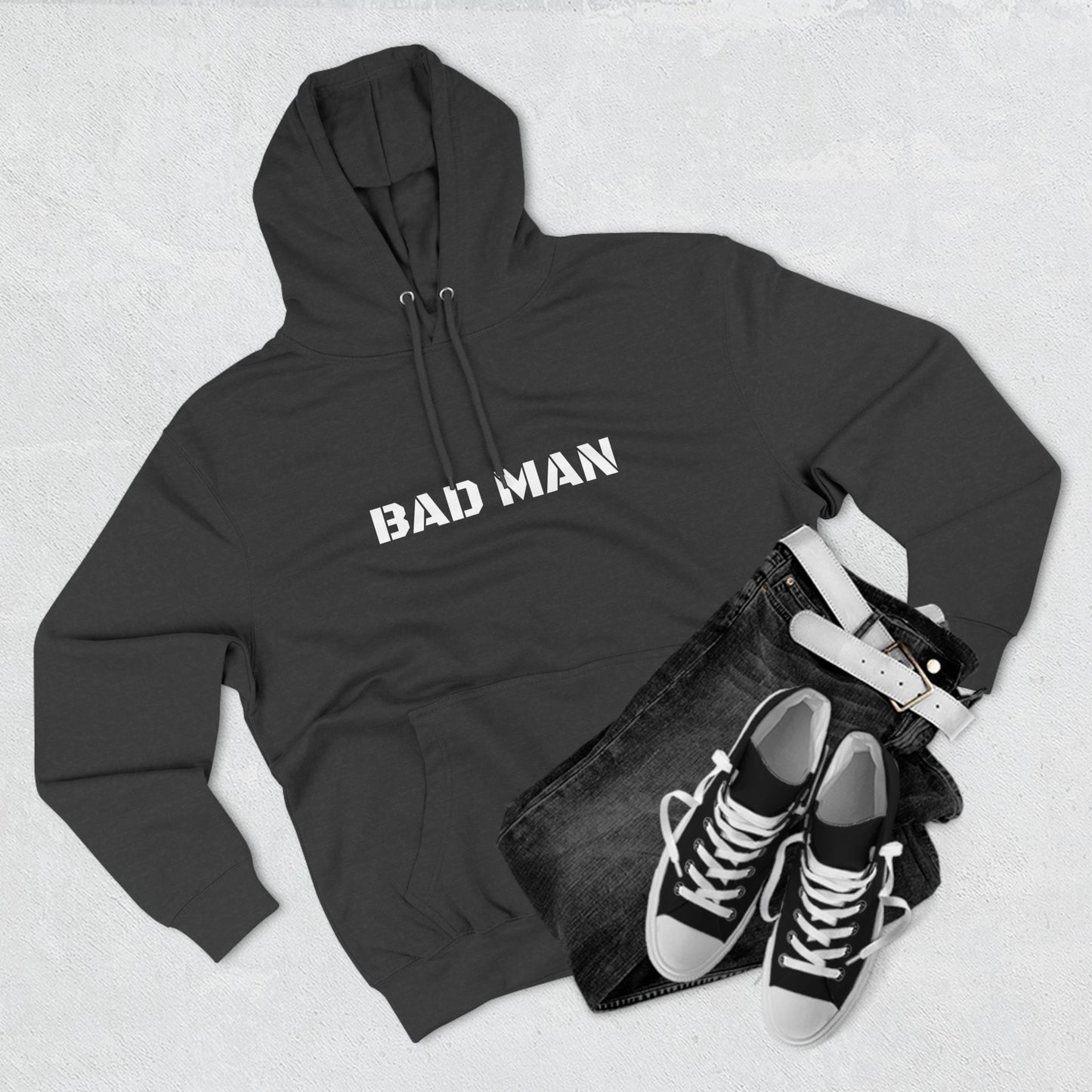 BAD MAN Three-Panel Fleece Hoodie